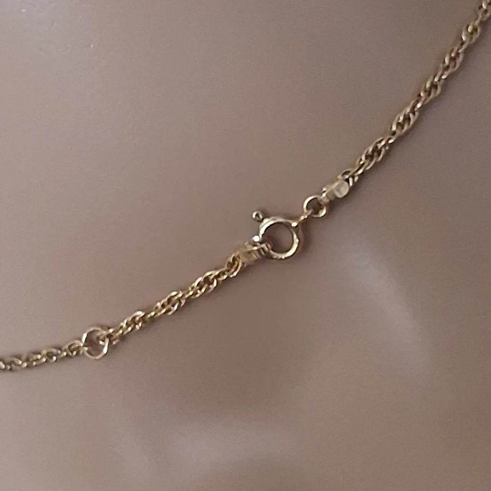 Vintage 10K Gold Vermeil XOX Design Necklace With Sapphires And Diamonds
